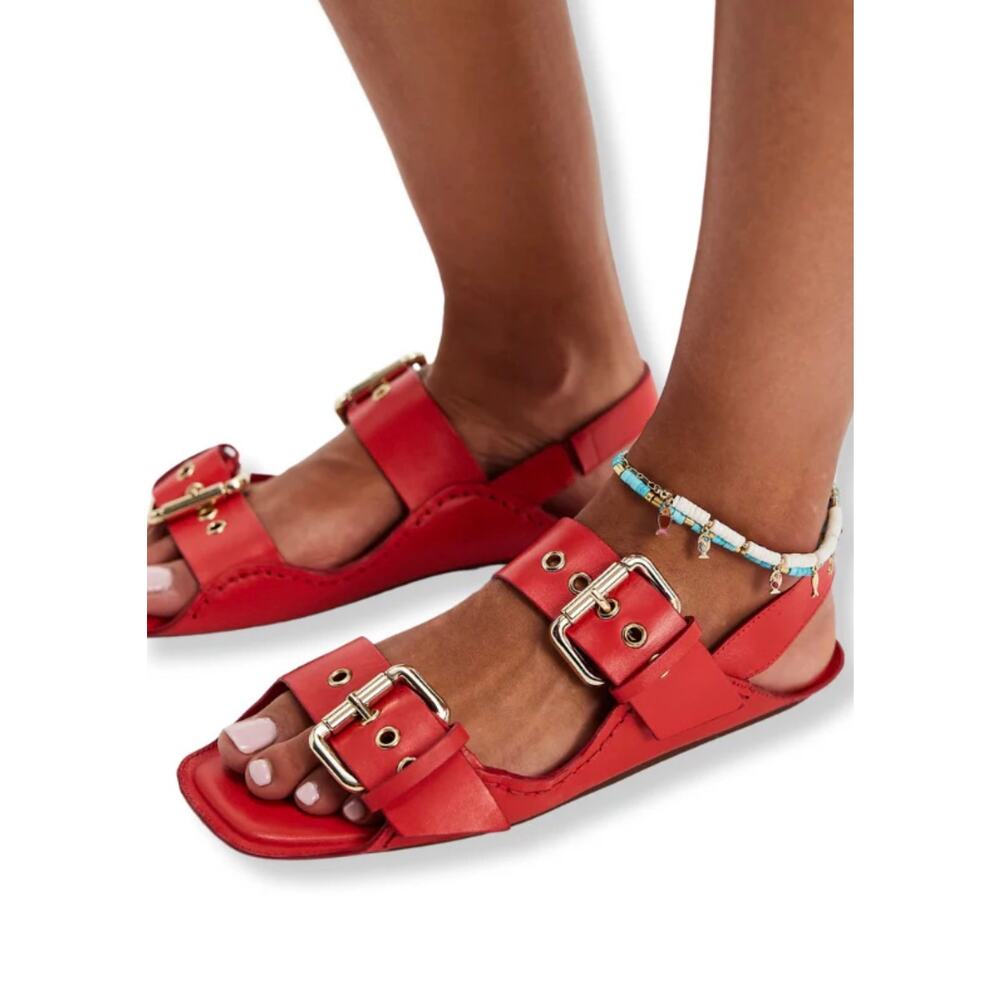 FREE PEOPLE Blossom Buckle Flat SANDALS Size 7